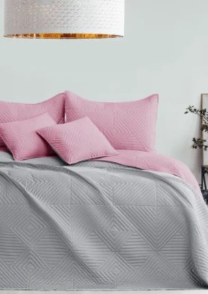 Prikrývka na posteľ SOFTA | palepink/pearlsilver