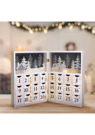 Solight LED adventný kalendár Kniha, 8x LED, 40 x 30 cm, 2x AAA
